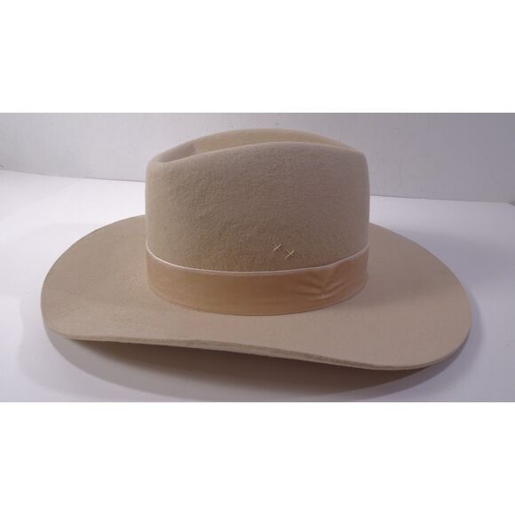 Veronica Beard Lack of Color Benson Beige Felt Wool Wide Brim Hat L NWT 230